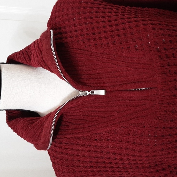 No Boundaries Size Juniors XXL (19) Burgundy 1/4 Pullover Sweater, Exc Used Cond - Picture 2 of 11